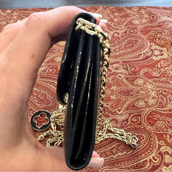 Gucci logo vintage black long patent leather wallet w chain - Picture 7 of 17